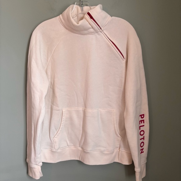 Peloton Pullover Diagonal Zip Spellout Sweatshirt - Picture 1 of 4